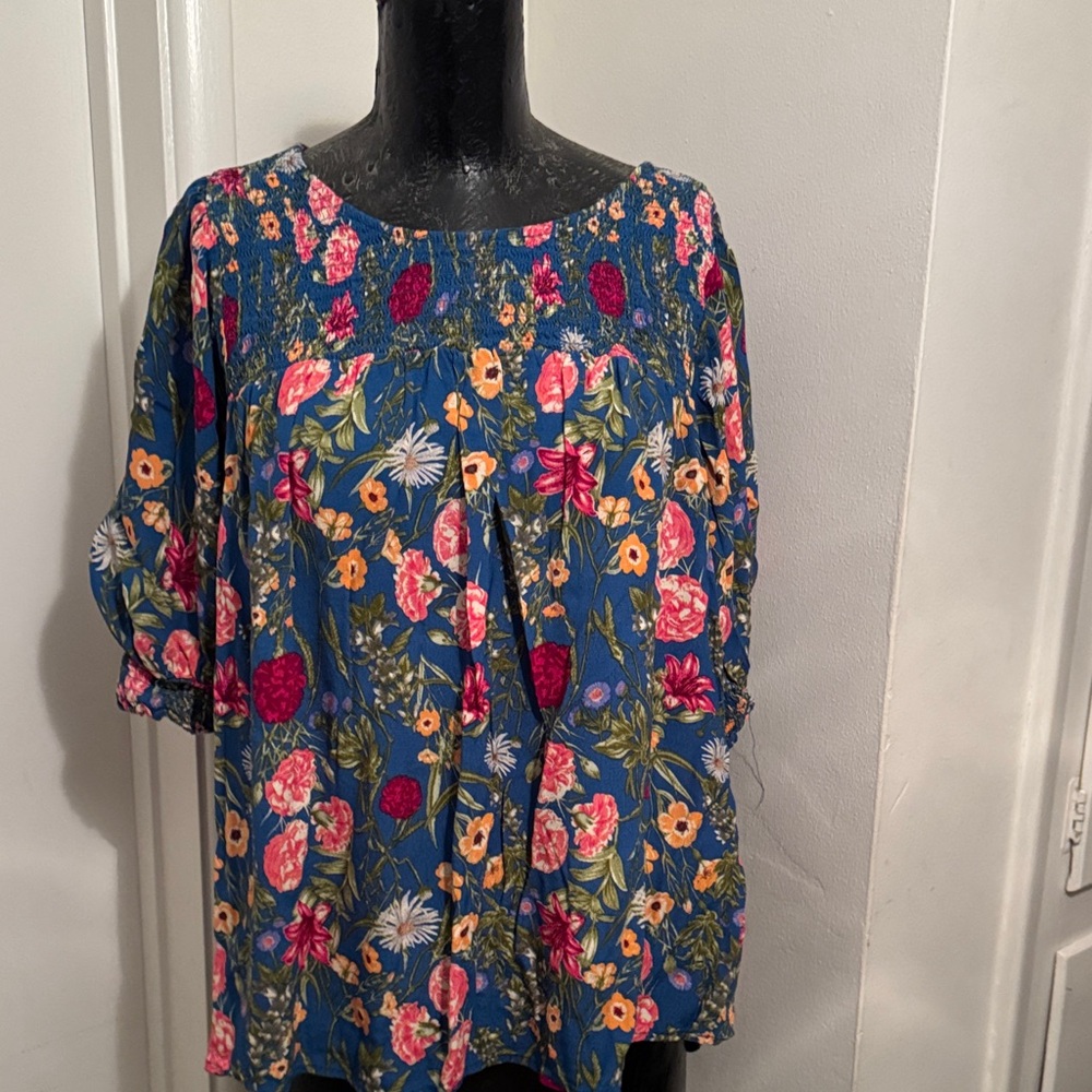 Terra & Sky Floral Multicolor Blouse